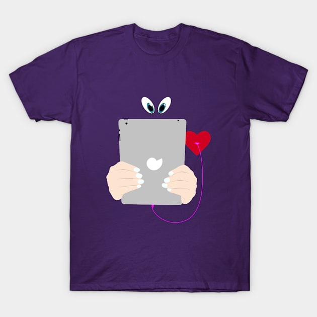 Stuck With Tablet-Ai-Technology T-Shirt by MaryMas